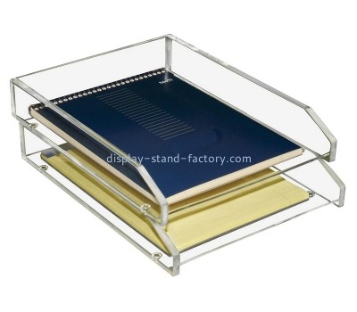 Custom clear acrylic lucite double layers letter tray NBD-719