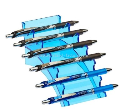 Acrylic display supplier custom plexiglass office horizontal 6 slot pen display stand NOD-094