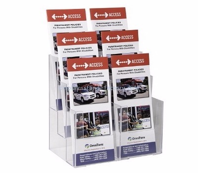 Custom acrylic 3 tier brochure holder wall mounted literature display NBD-075