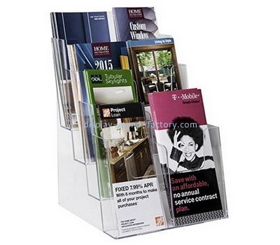 Custom table top clear plastic acrylic magazine flyer literature holders NBD-084