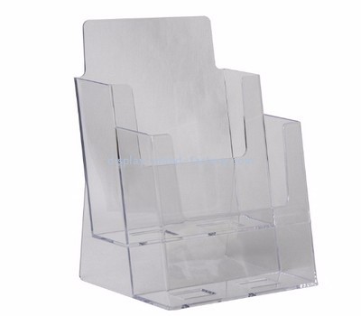 Custom acrylic plastic 3 tier catalogue display stand literature holder for brochures NBD-094