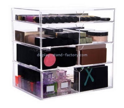 Custom acrylic personalized makeup organizer cosmetic 4 drawers bins NMD-024