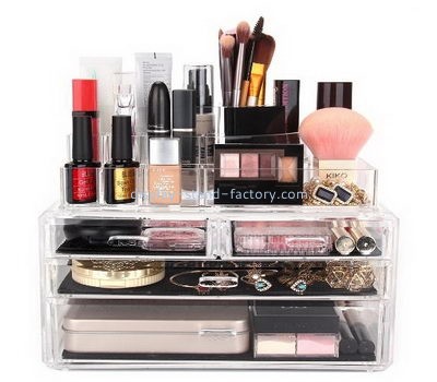 Custom clear acrylic display case makeup box organizer NMD-026