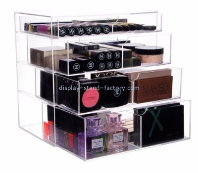 Perspex manufacturers custom clear acrylic large cosmetic organizer case NMD-095
