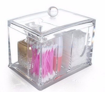 Display case manufacturers customize small acrylic cotton pad holder box with lid NMD-155