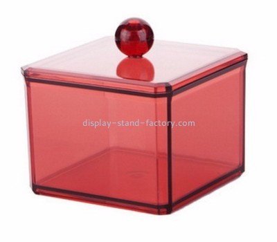 Display box manufacturer customize acrylic cotton swab holder box with lid NMD-158