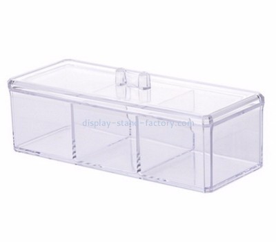 Display box manufacturer customize acrylic cotton ball holder display box with lid NMD-159