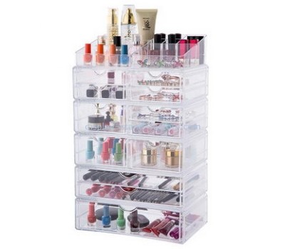 Display case manufacturers customize clear acrylic makeup organizer box with drawers NMD-186