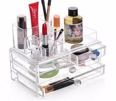 Acrylic products manufacturer customize makeup organiser with drawers NMD-204