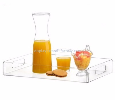Acrylic items manufacturers customized acrylic food serving tray with handles NFD-047
