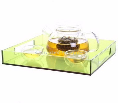 Acrylic factory customized acrylic tea serving tray with handles NFD-048
