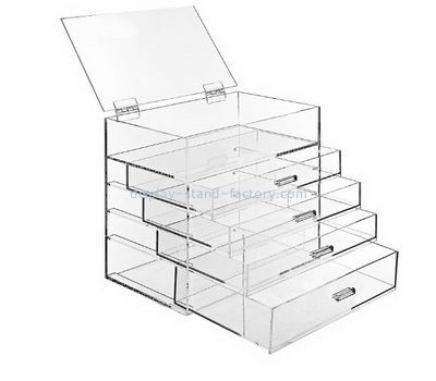 Acrylic box manufacturer customized 4 drawer acrylic organizer plexiglass display case NAB-097