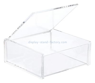 Acrylic factory customized acrylic storage box with hinged lid NAB-108