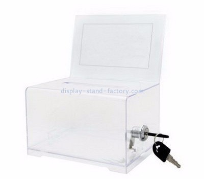 Acrylic donation box suppliers customized acrylic fundraising collection boxes NAB-200