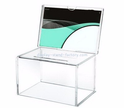 Acrylic donation box suppliers customized acrylic charity collection boxes NAB-202