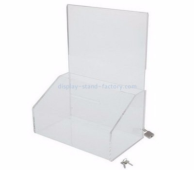 Charity collection boxes suppliers customized acrylic collection boxes for fundraising NAB-201