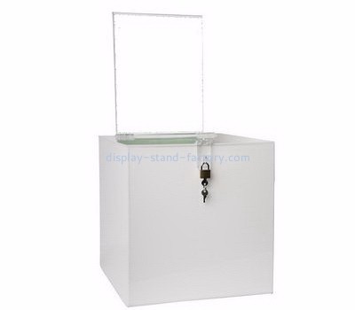 Acrylic donation box suppliers customized plastic fundraising collection boxes NAB-203