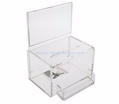 Charity collection boxes suppliers customized clear acrylic ballot suggestion box NAB-229