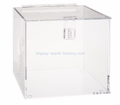 Charity collection boxes suppliers customized acrylic suggestion ballot box with lock NAB-237