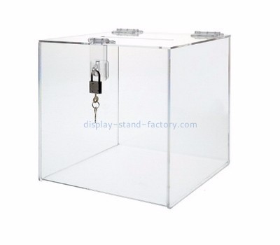 Acrylic supplier customized ballot charity coin collection boxes NAB-303