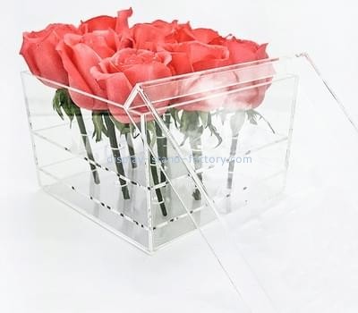 Acrylic products manufacturer customized acrylic red rose box NAB-333