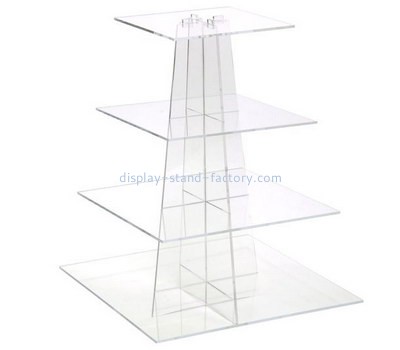 Acrylic plastic manufacturers custom plexiglass 4 tier cupcake stand NFD-078