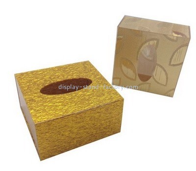 Customized gold acrylic facial tissue box NAB-418