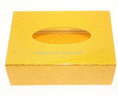 Customized gold acrylic fancy tissue box cover NAB-425