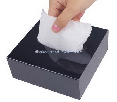 Customized acrylic black tissue box NAB-426