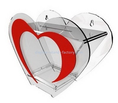 Bespoke heart shaped transparent lucite donation box NAB-446