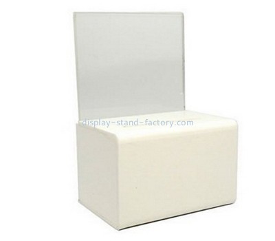 Bespoke white acrylic charity collection boxes NAB-492