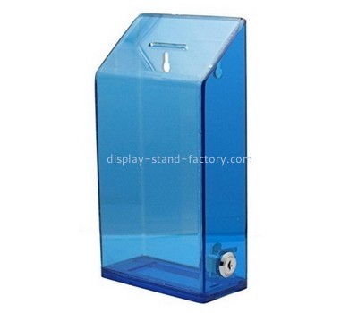 Bespoke blue acrylic donation boxes with locks NAB-502