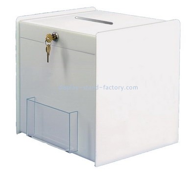 Bespoke acrylic white suggestion box NAB-570