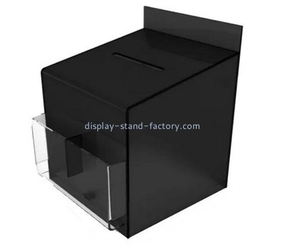 Bespoke black acrylic fundraising collection boxes NAB-573