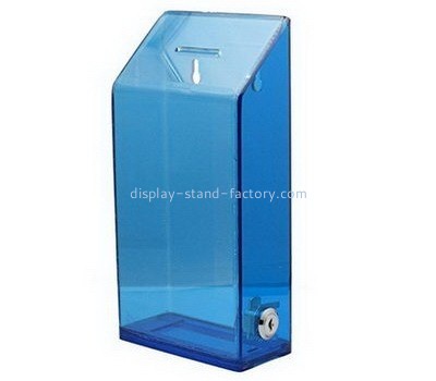 Customize blue acrylic suggestion box with lock NAB-633