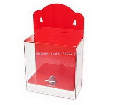 Customize red perspex wall mounted suggestion box NAB-648
