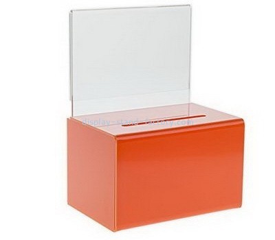 Customize orange acrylic collection boxes for fundraising NAB-652