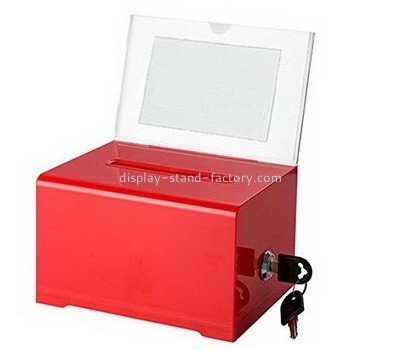 Customize red acrylic cheap donation boxes NAB-653