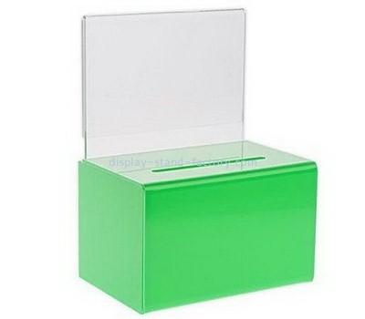Customize green acrylic charity boxes for sale NAB-657