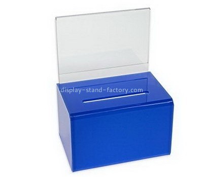 Customize blue acrylic cheap donation boxes NAB-658