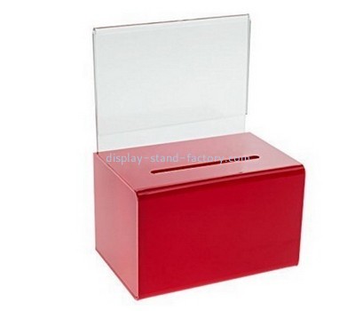Customize red acrylic money donation box NAB-662