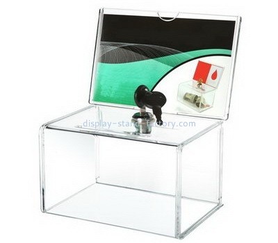Customize clear acrylic coin donation boxes NAB-664