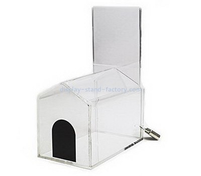Customize clear acrylic house shaped donation box NAB-681
