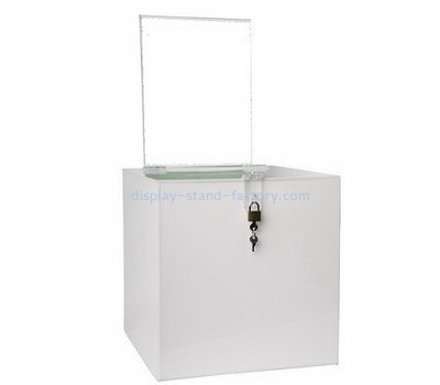 Customize white acrylic collection box NAB-685
