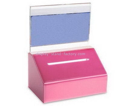 Customize pink acrylic lockable suggestion box NAB-689