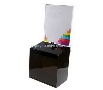 Customize black acrylic donation box NAB-699