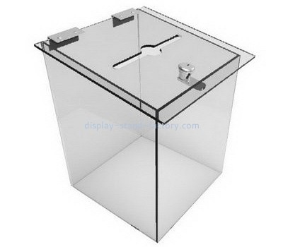 Customize clear acrylic large charity collection boxes NAB-725
