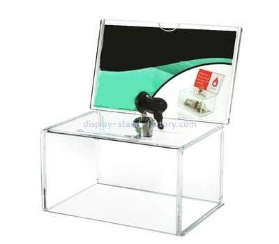 Customize clear perspex charity box NAB-742