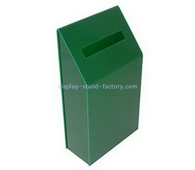 Customize green acrylic secure donation box NAB-767