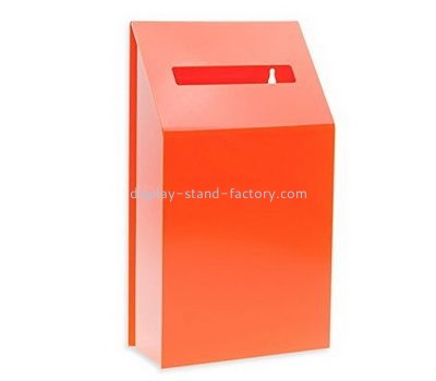 Customize orange acrylic charity coin collection boxes NAB-768